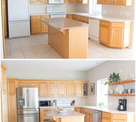 the amazing 10 dollar mini kitchen makeover no cabinet painting, Before and After