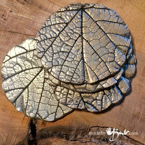 faux fossil forest concrete coasters