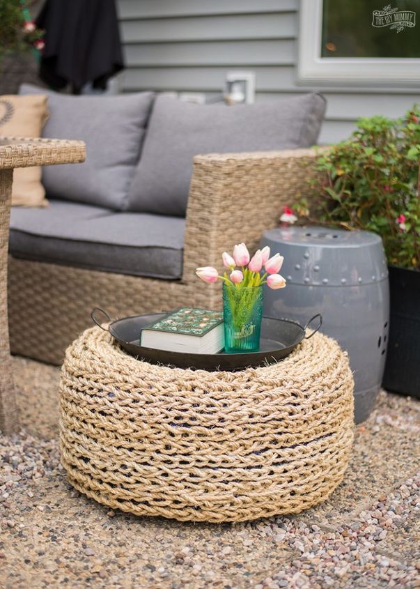 make a recycled tire ottoman