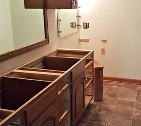 repurposed bath vanity to custom furniture cabinet