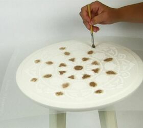 decorate a plain ikea table with a mandala stencil