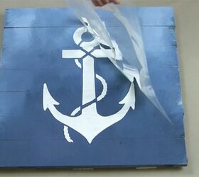 craft nautical wood art using stencils