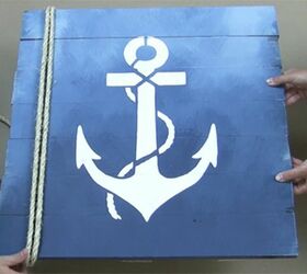 craft nautical wood art using stencils