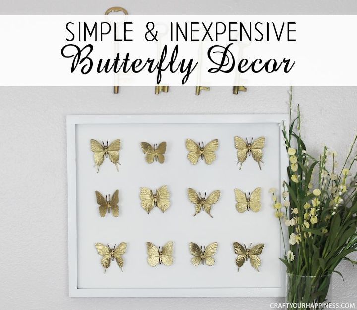 decoracin barata con mariposas doradas