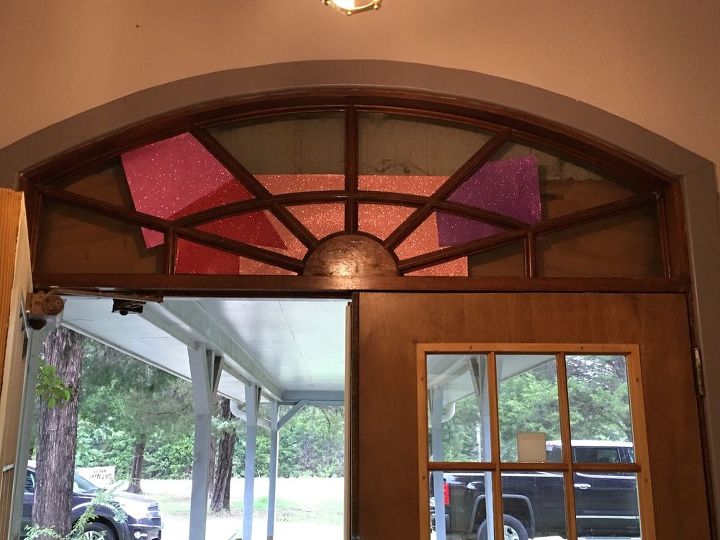 q how can i create a great looking window above our church entry door