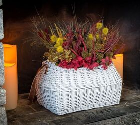 fall flower basket with dollar store flowers