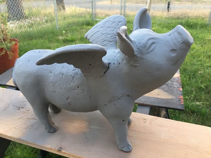 cast iron flying pig