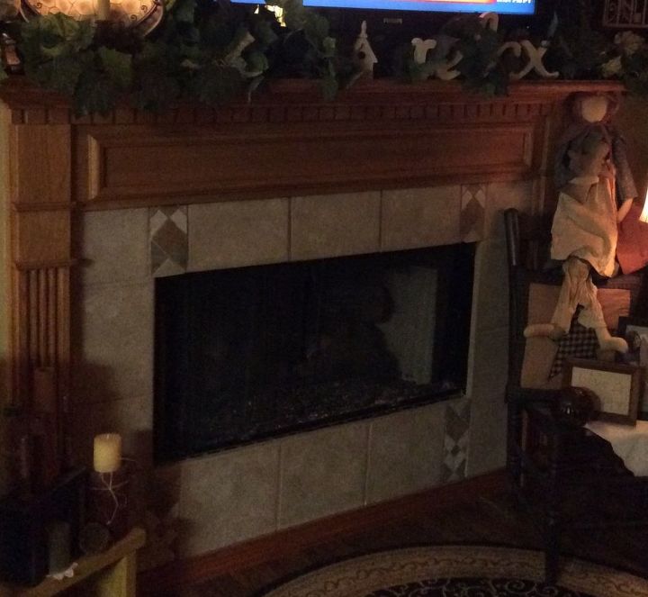 petrified wood fireplace makeover