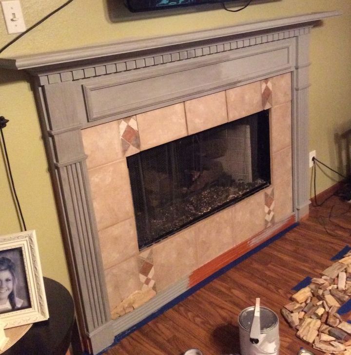 petrified wood fireplace makeover