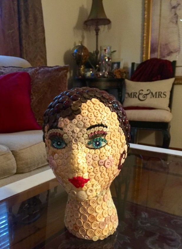 button mannequin display heads, Front view of Cherie