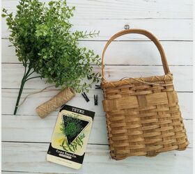 farmhouse style seed packet basket makeover