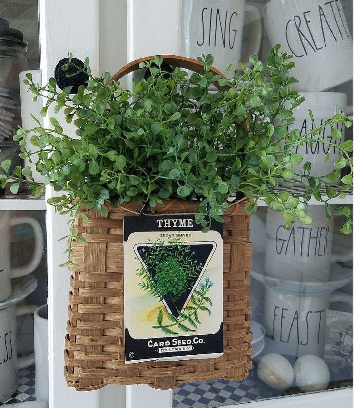 farmhouse style seed packet basket makeover