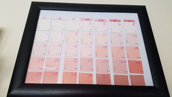 diy dry erase paint chip calendar