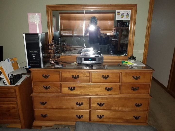 q how to modernize my maple bedroom set