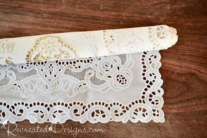 use a doily to make the prettiest vintage inspired fall border