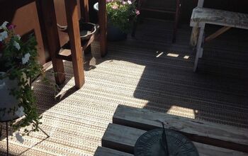 We have a sun porch with indoor outdoor carpet that is glued down,