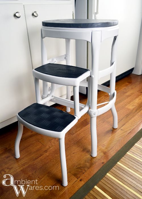 vintage cosco step stool gets a modern farmhouse styled makeover