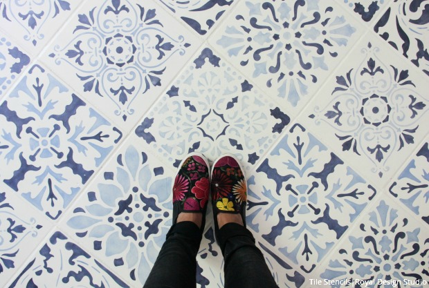 the secret is out how to stencil a tile floor