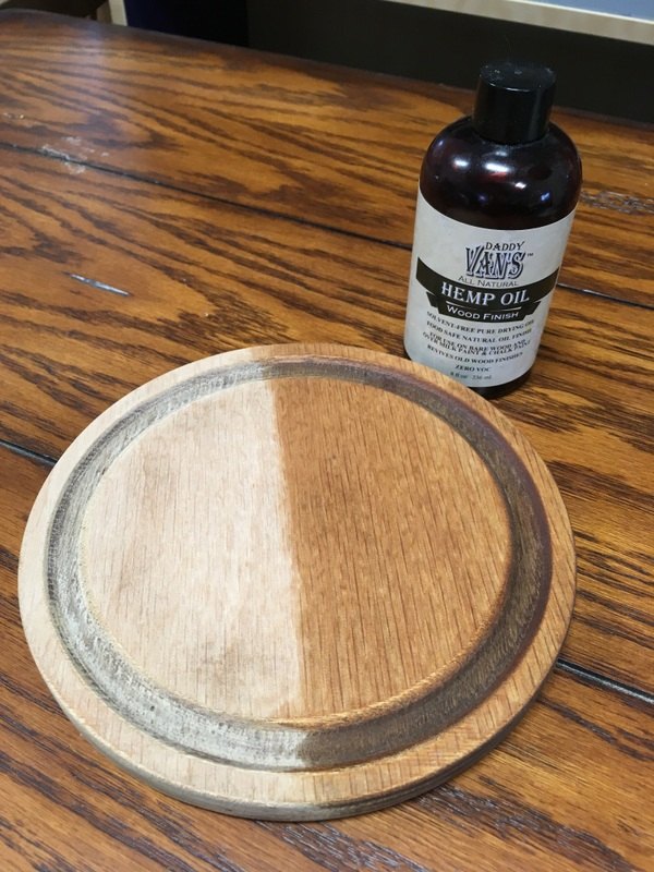 rehydrating wood with salad bowl finish and hemp oil