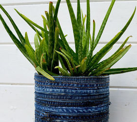 unique gorgeous no sew recycled jeans planter