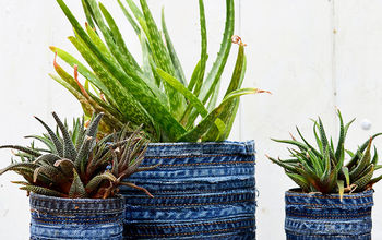 Unique & Gorgeous  No-Sew Recycled Jeans Planter