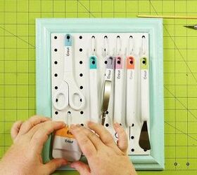 framed pegboard craft tool organizer