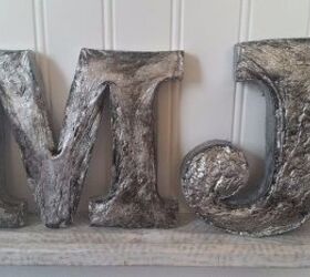 Faux Metal Letters Made From “Melted” Styrofoam