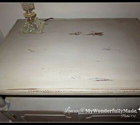 spray chalk paint vintage side table makeover
