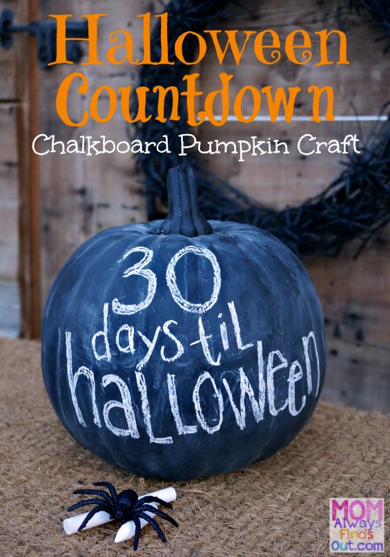 halloween countdown chalkboard pumpkin craft