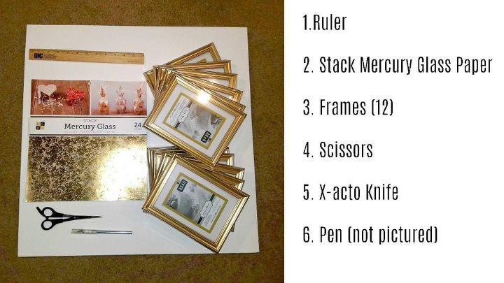 diy wall decor mercury glass wall frames, Here are the materials I used