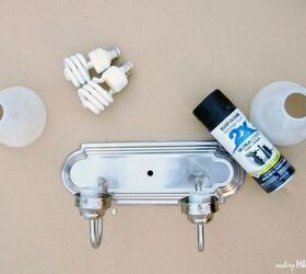 transform your boring builder grade vanity light with spray paint