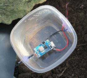 making a solar powered waterfall for our fairy herb garden