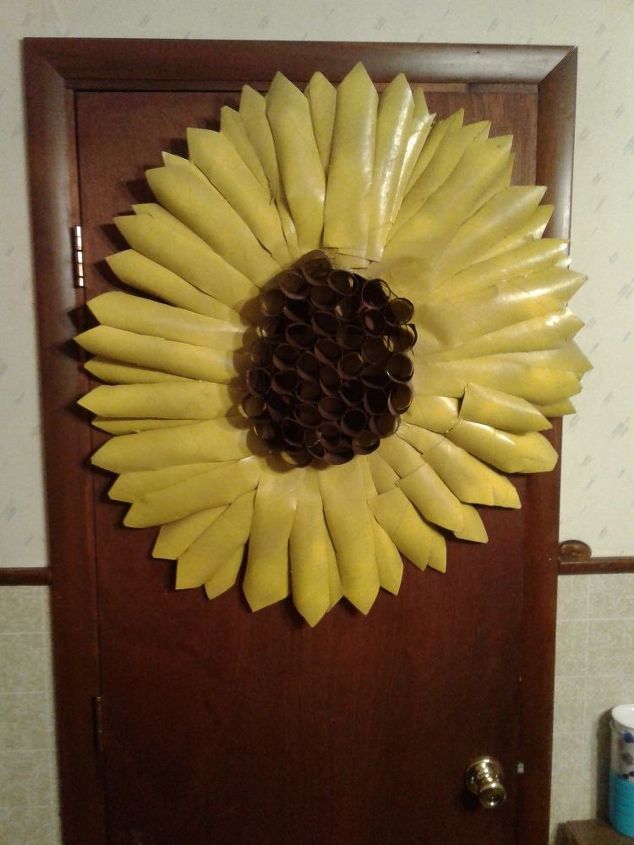 my fall tube sunflower wreath