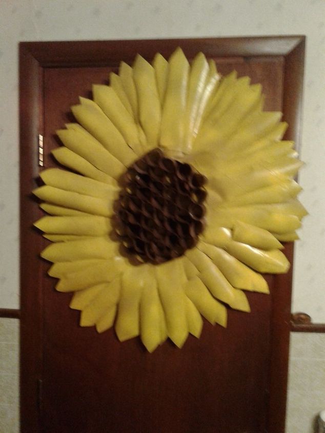 my fall tube sunflower wreath