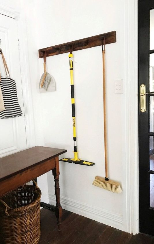 Diy Broom Rack Hometalk Diy Broom Rack