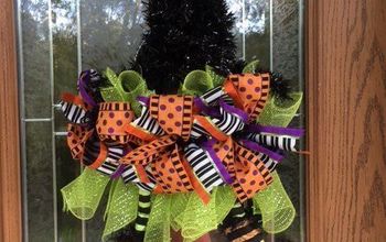 The Witch Is In.  Make An Adorable Witch Hat Wreath In 30 Minutes.