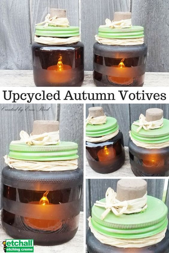 make trash to treasure by upcycling jars into autumn votives