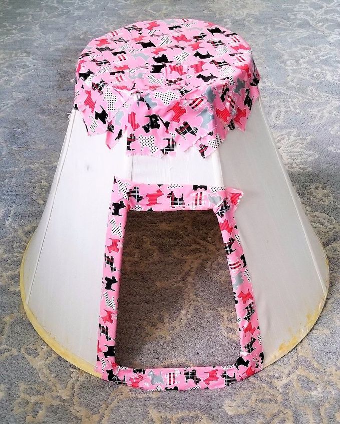 lampshade upcycle into cat wigwam teepee