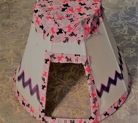 lampshade upcycle into cat wigwam teepee