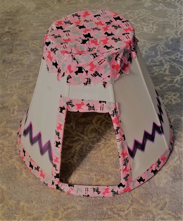 lampshade upcycle into cat wigwam teepee