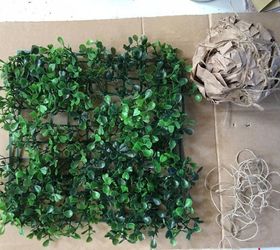 how you can make 1 topiary balls in about 5 minutes, Use a 12x12 patch of faux garden bush