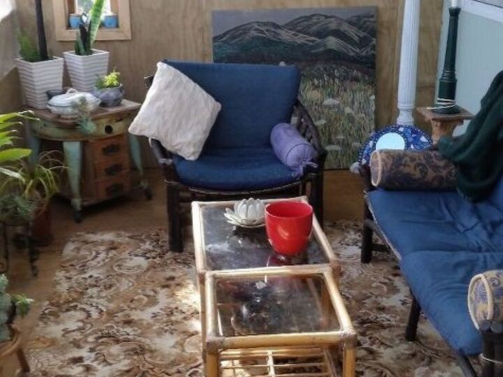 q what s a low cost decorative treatment for my new plywood porch walls