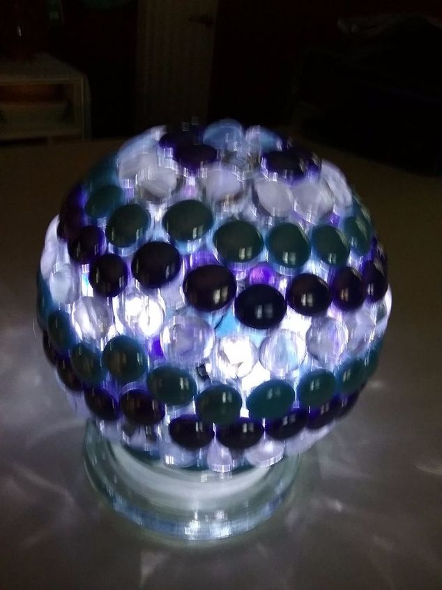 mini glazing ball light, Here it is with the over head lights off