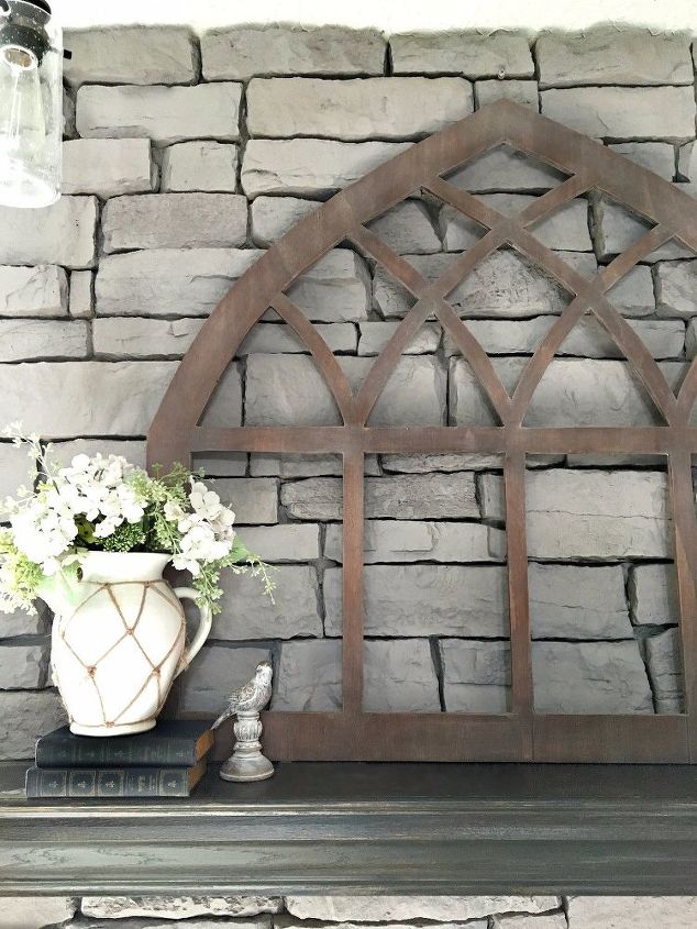 how i painted my stone fireplace