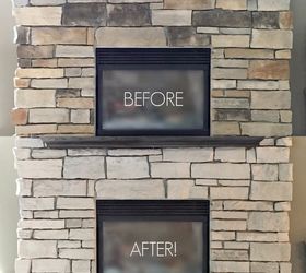 how i painted my stone fireplace