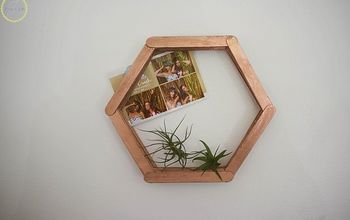 DIY Popsicle Stick Hexagon Shelf