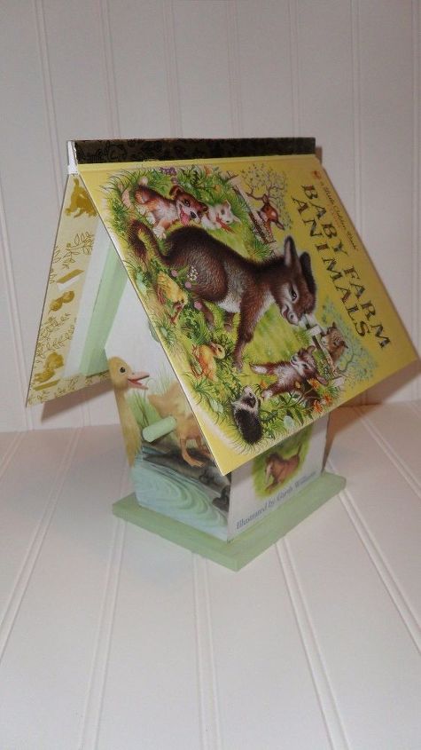 DIY book birdhouse
