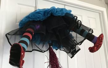 Create This Crashing Witch Wreath From Dollar Store Items!