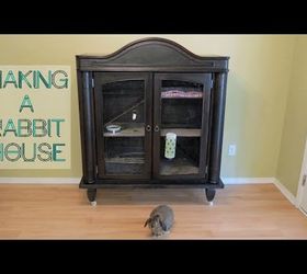 Build a Rabbit House From an Old TV Cabinet