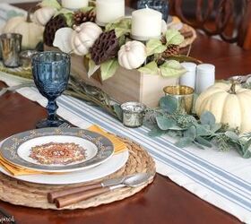 fall dining room decor with color texture and pattern